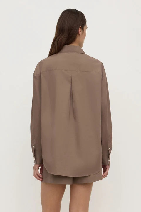 Assembly Label Micha Poplin Shirt Dark Sand