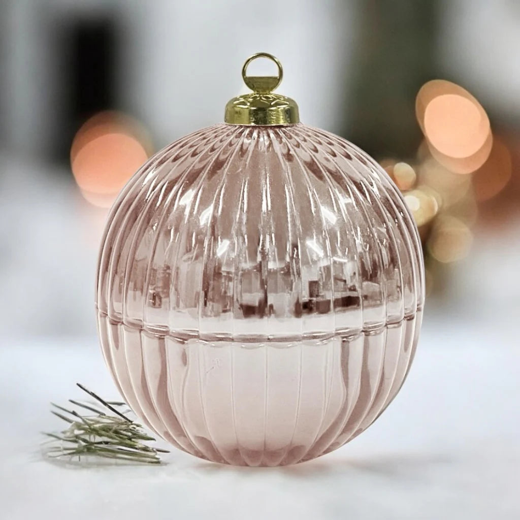 Amanda Alexander Christmas Bauble Rose Gold Medium Candle - Ginger Flower