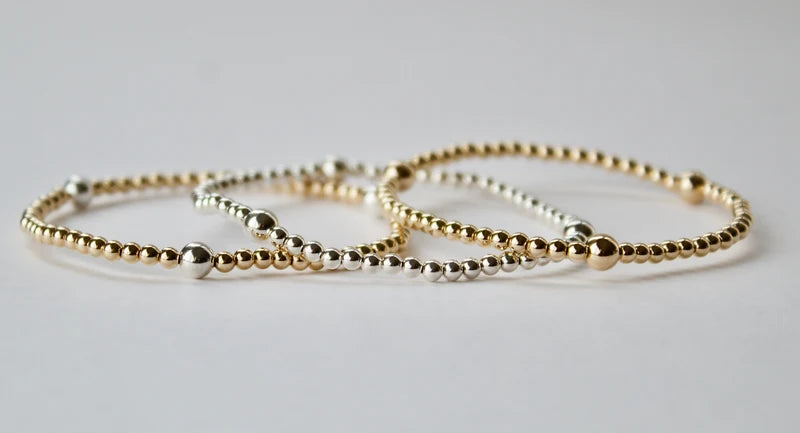 Dane Silver Bead Bracelet - Large Ball Inset