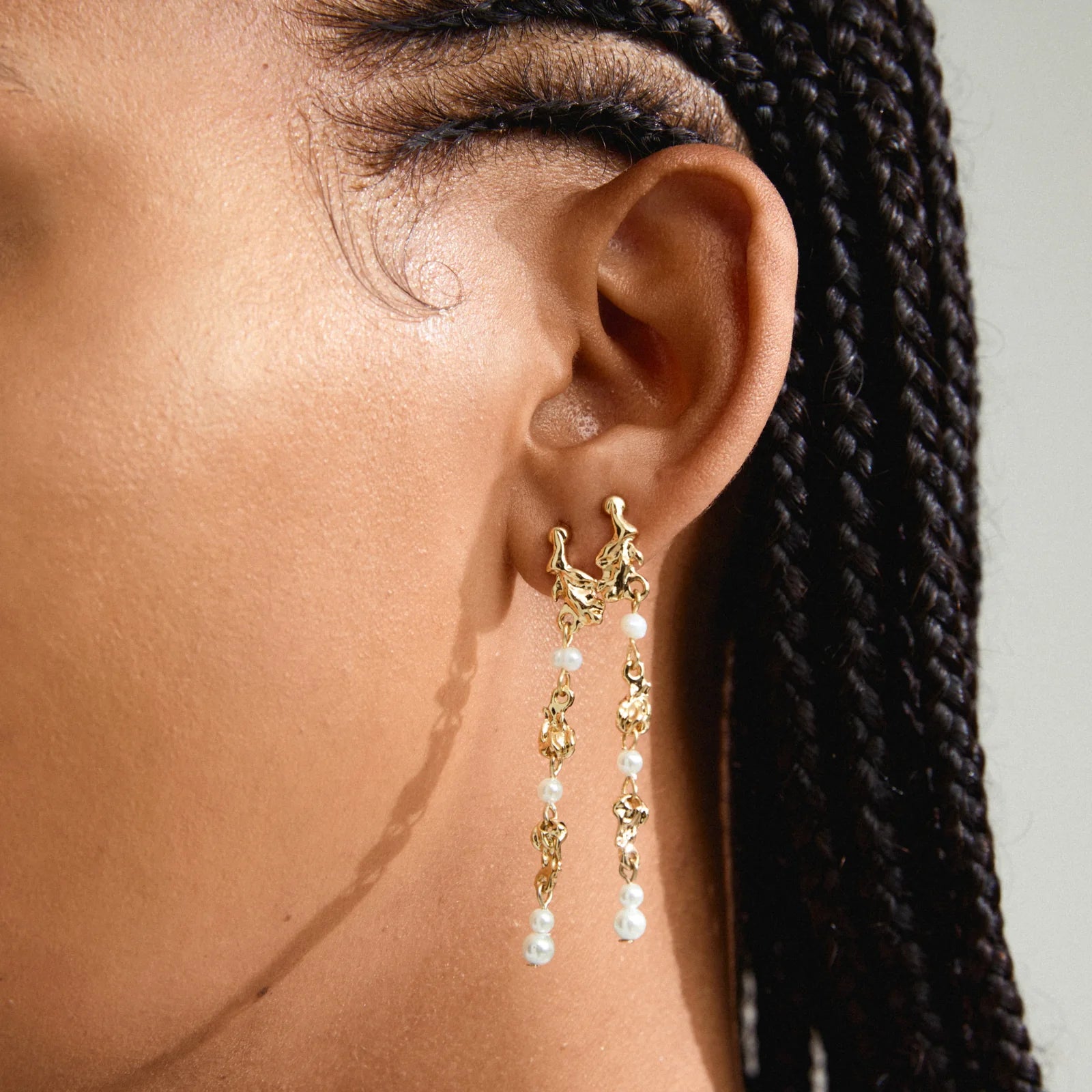 Pilgrim Sloan Pearl Earrings - Gold Plated - White
