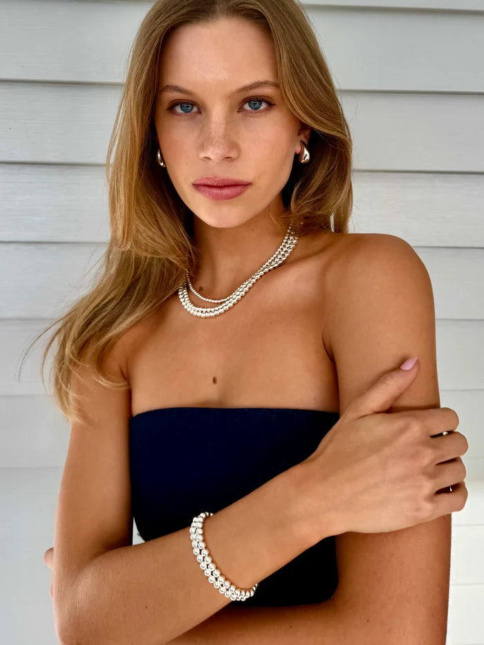 Dane Silver Bead Bracelet