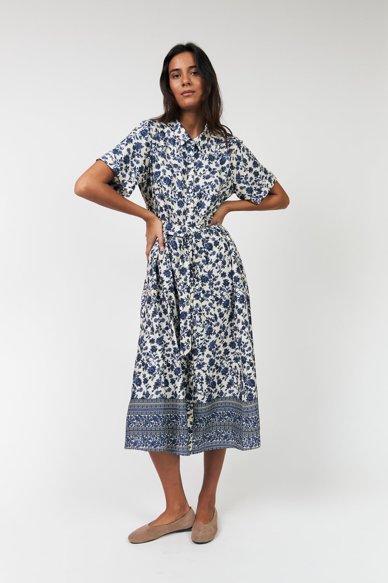 Lollys Laundry Blake Midi Dress SS Blue