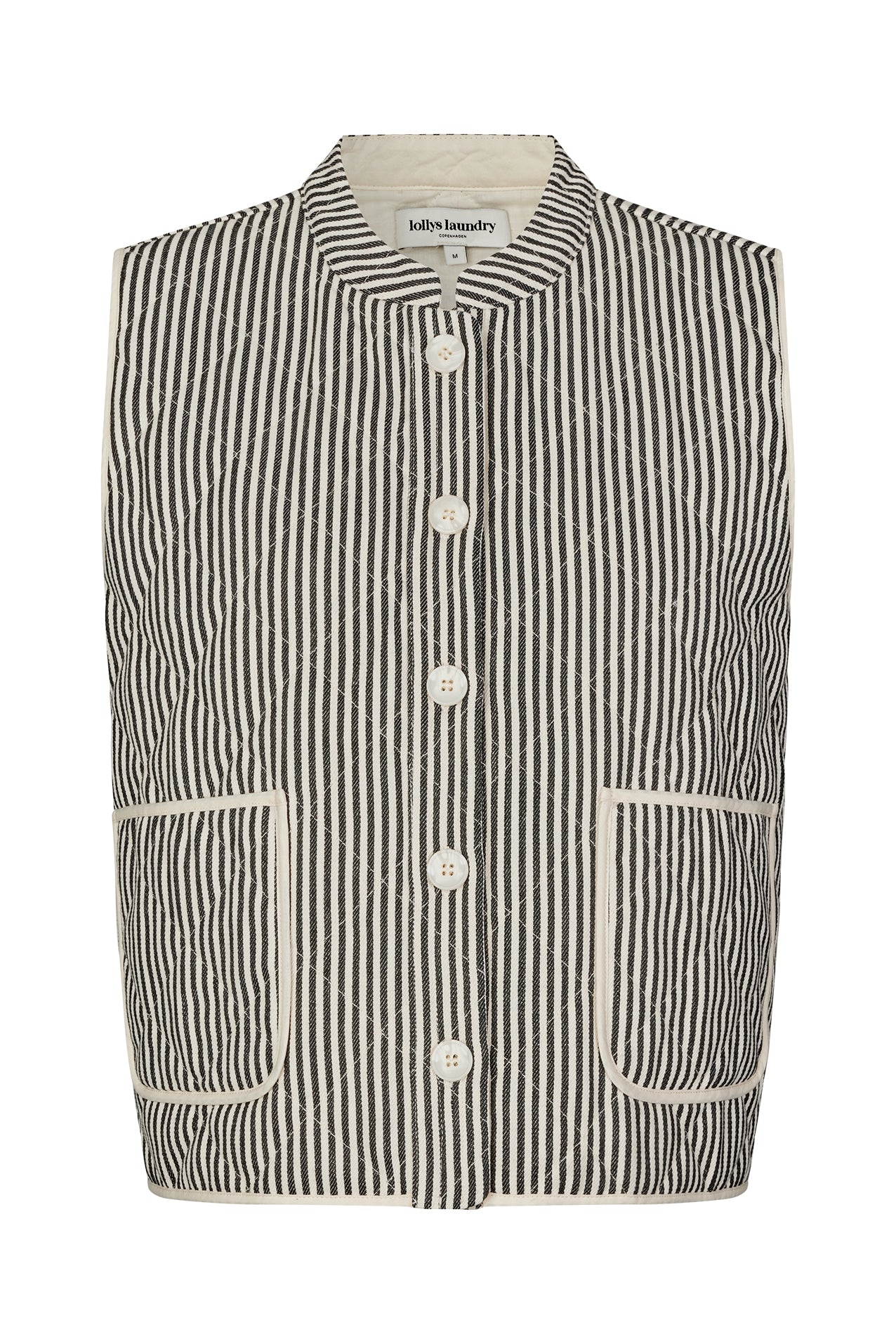 Lollys Laundry Cairo Quilted Vest Stripe Black