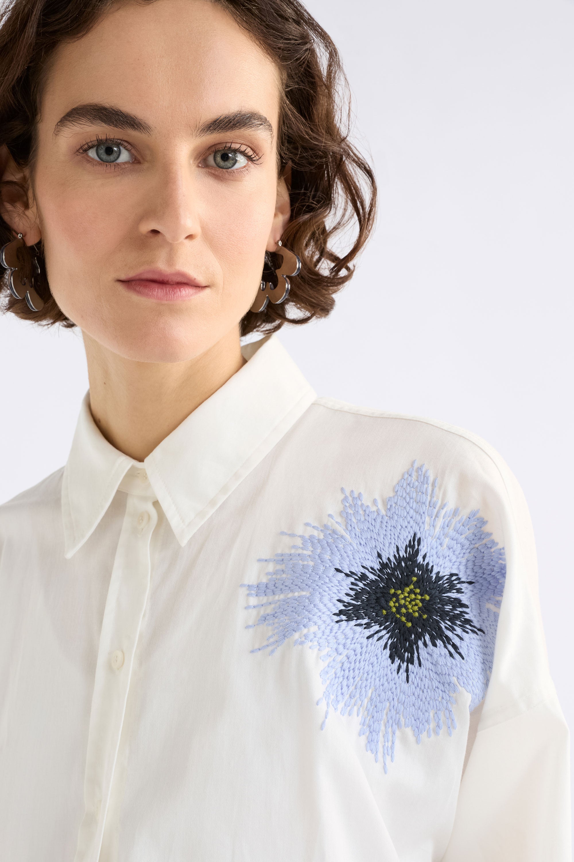 Elk Eiren Relaxed Shirt White/Lilac Blue