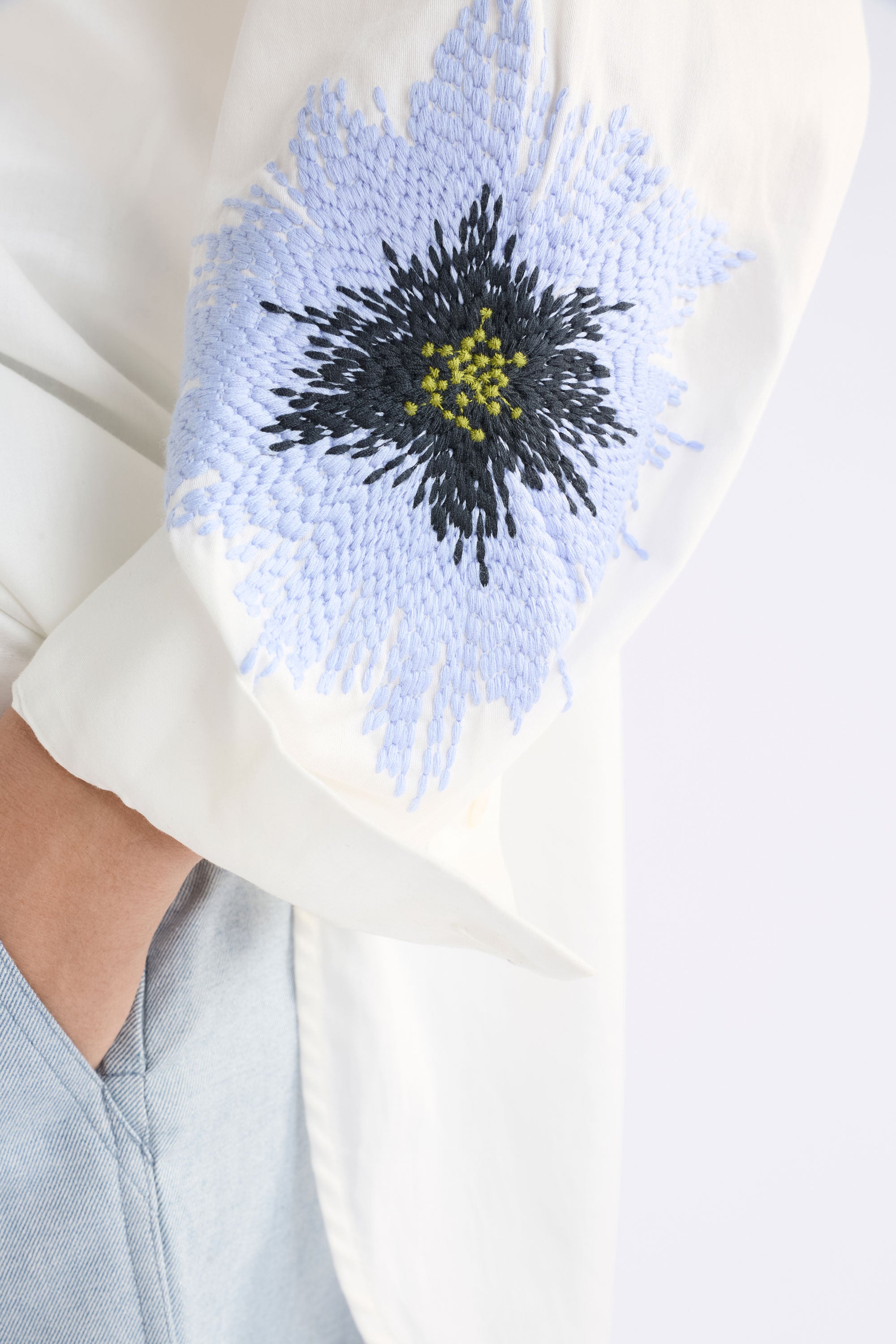 Elk Eiren Relaxed Shirt White/Lilac Blue