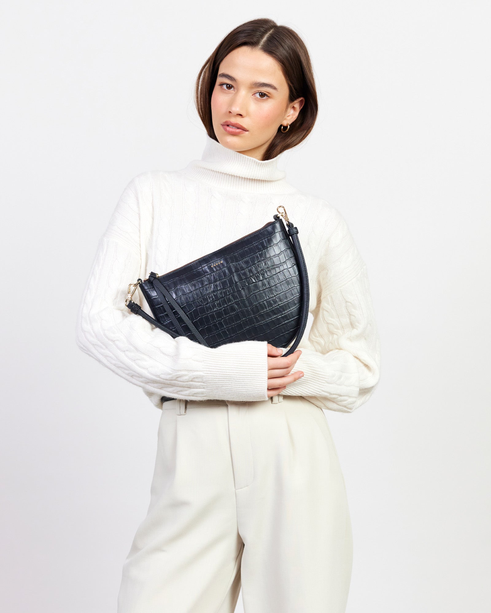 Saben Gani Shoulder Bag Black Croc