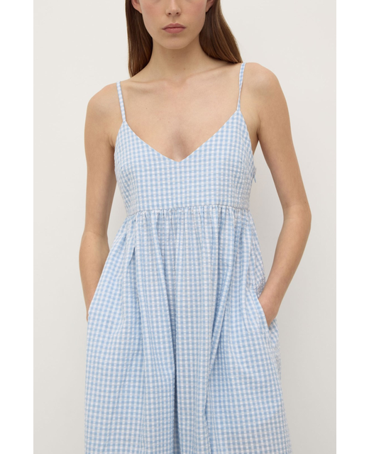 Assembly Label Ainslee Midi Dress Blue Check
