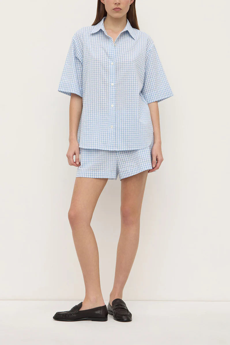 Assembly Label Ainslee Short Sleeve Shirt Blue Check