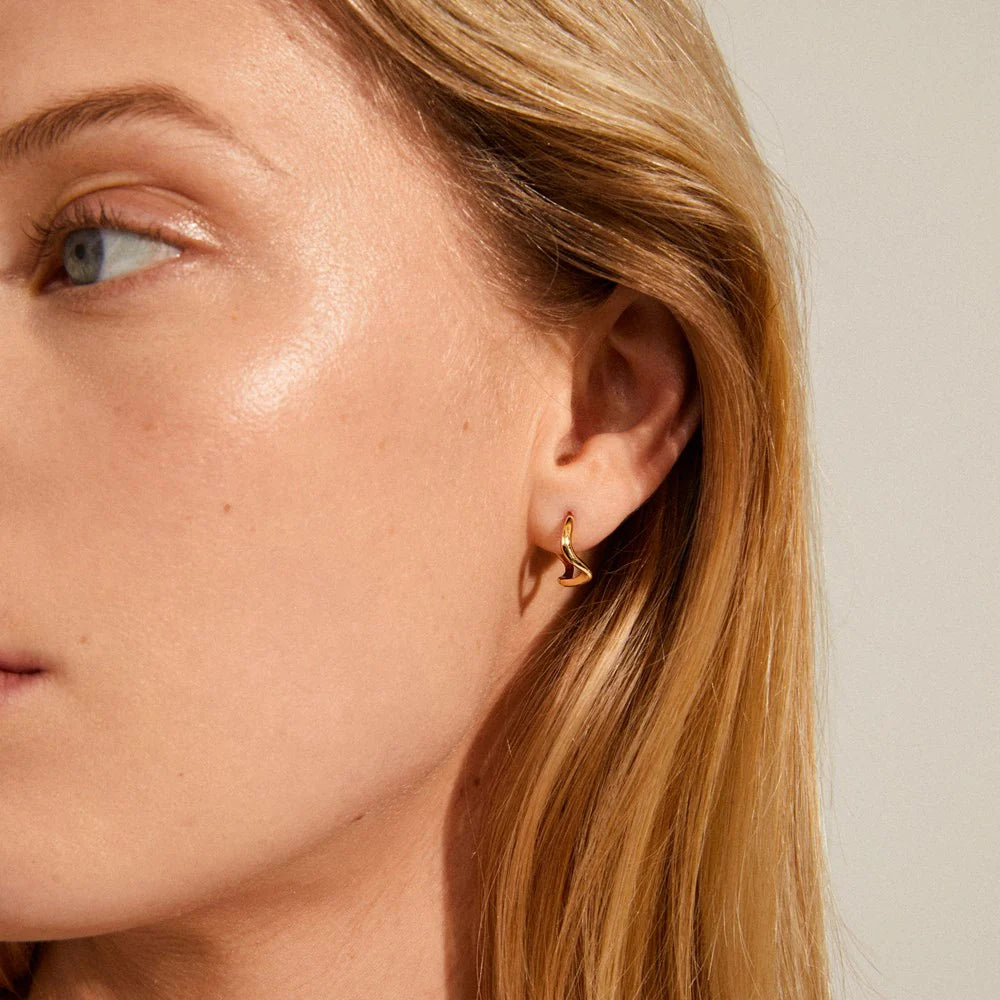 Pilgrim Alberte Organic Shape Earrings Gold Plated