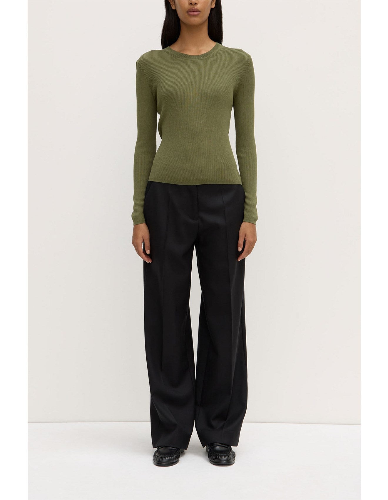 Assembly Label Amira Knit Long Sleeve Tee Tarragon