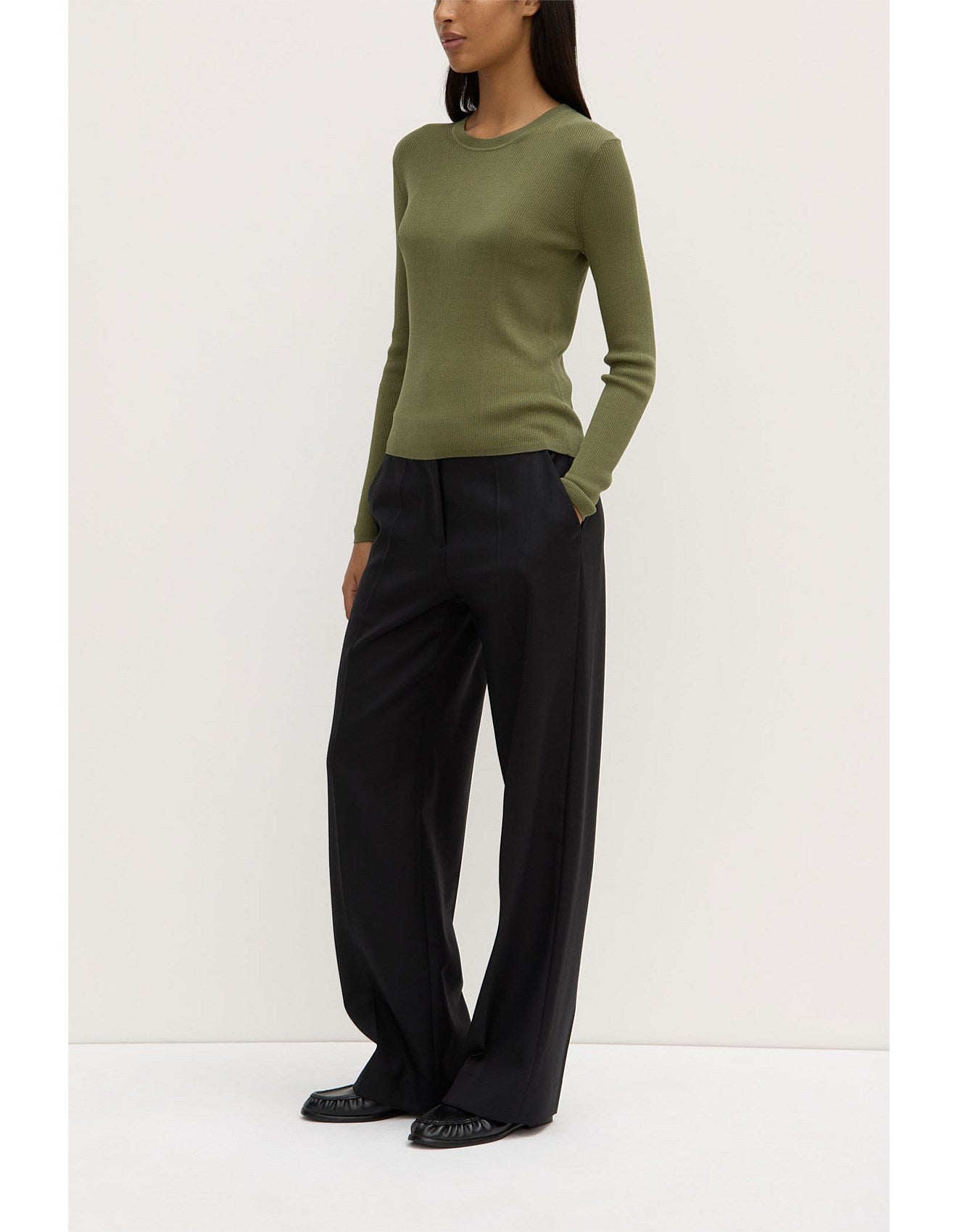 Assembly Label Amira Knit Long Sleeve Tee Tarragon