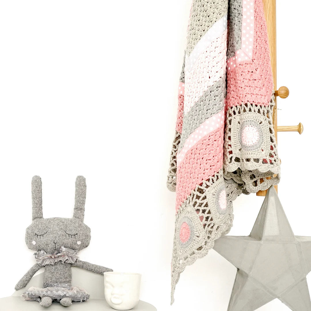 And The Little Dog Laughed Dusty Pink Hand Crochet Blanket