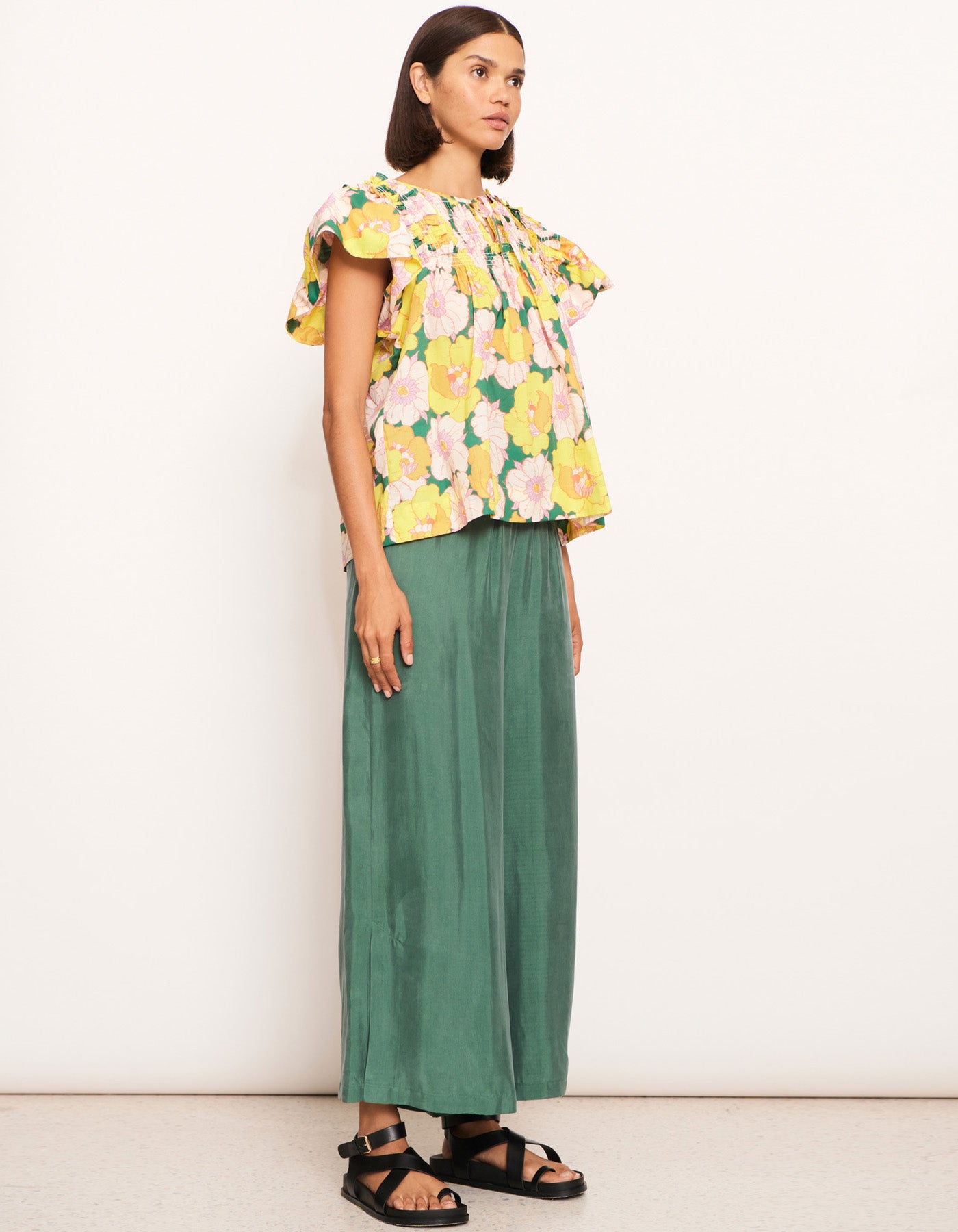 POL Anermarie Ruffle Top Print