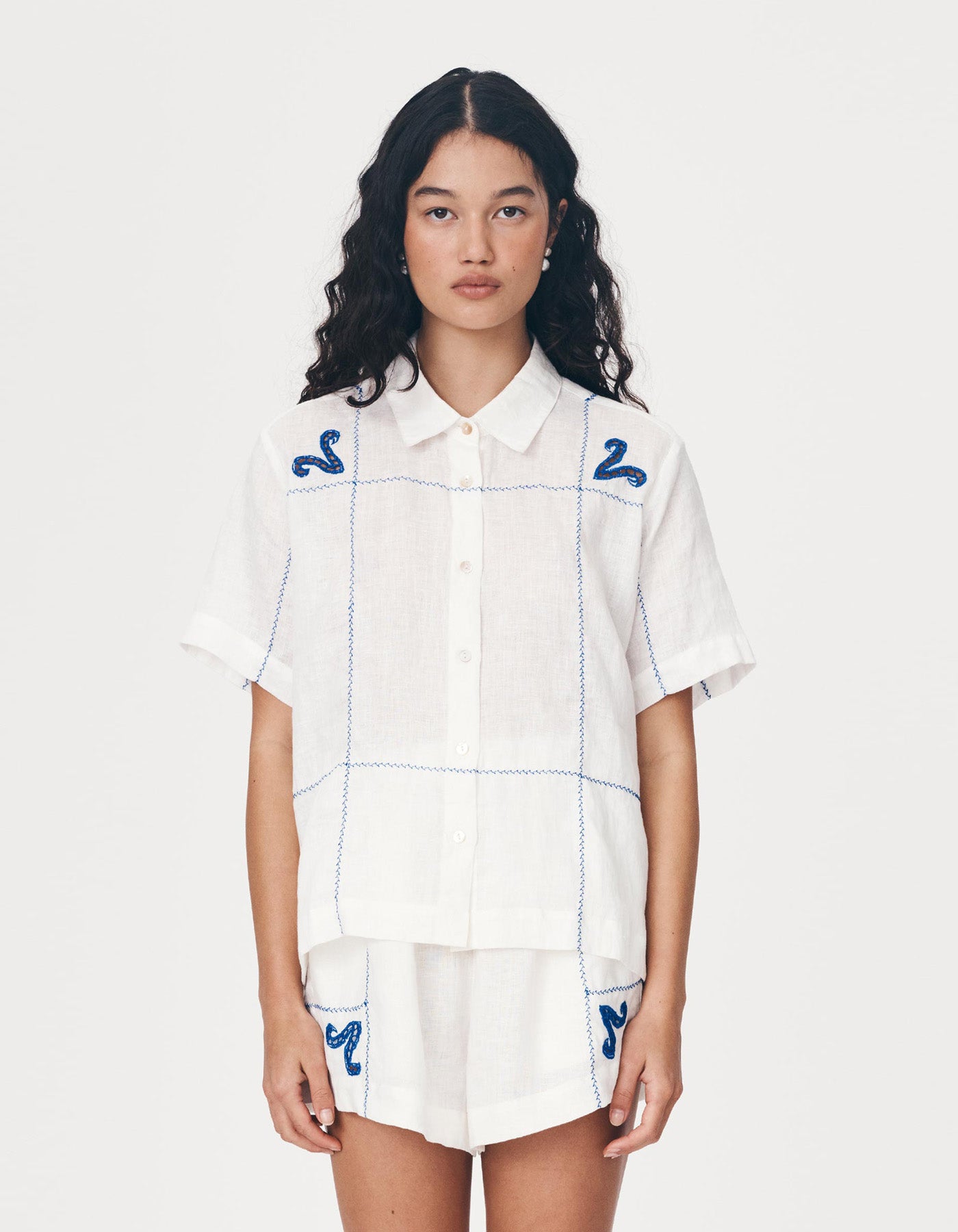 Rowie The Label Aries Linen Shirt Bone