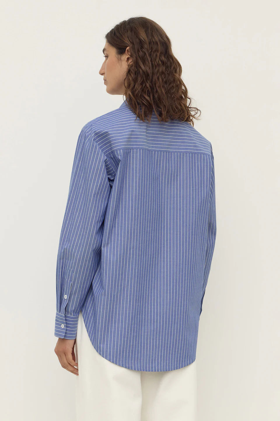 Assembly Label Anais Stripe Long Sleeve Shirt Blue/White Stripe