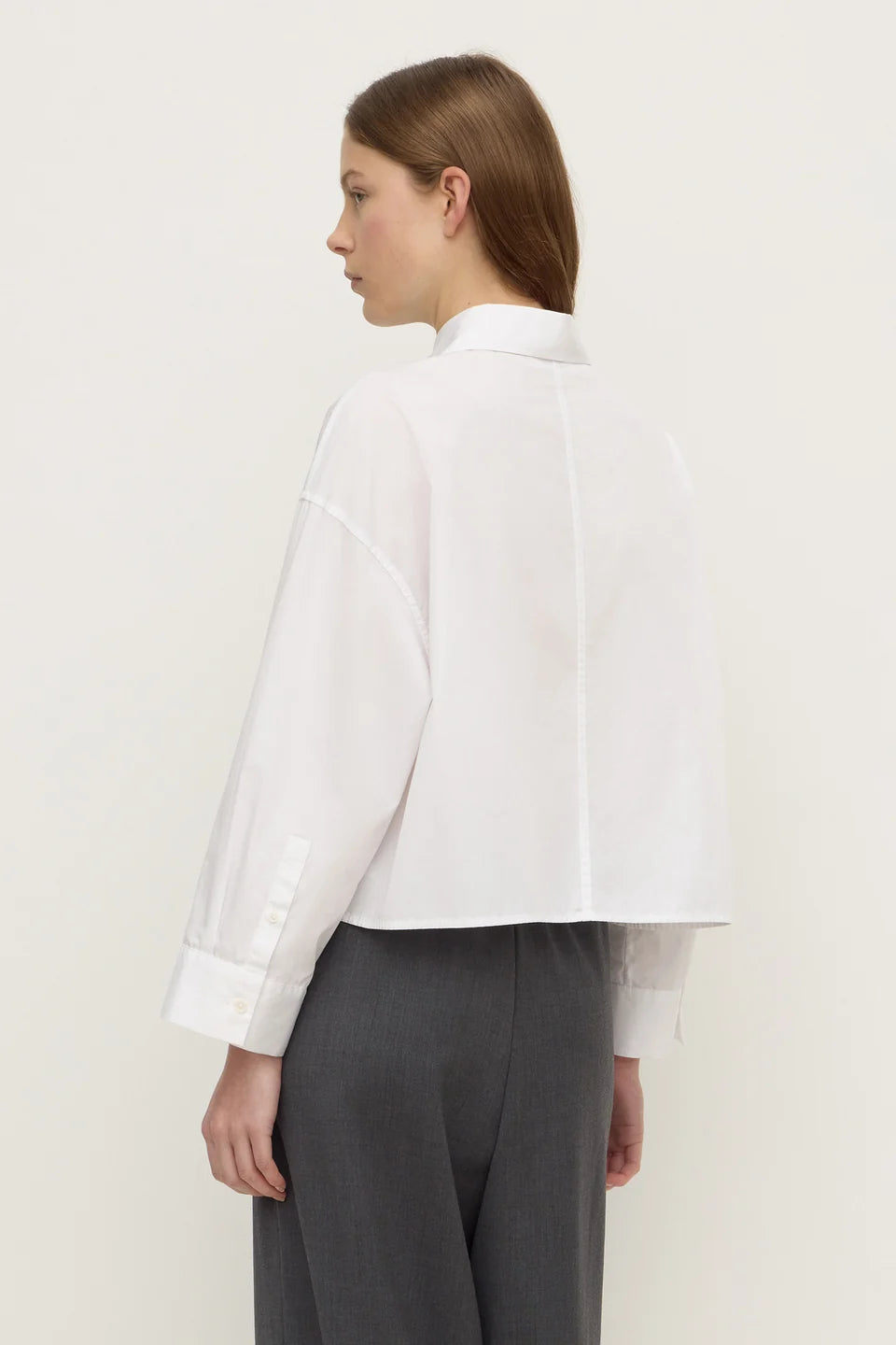 Assembly Label Aurora Cropped Cotton Poplin Shirt White