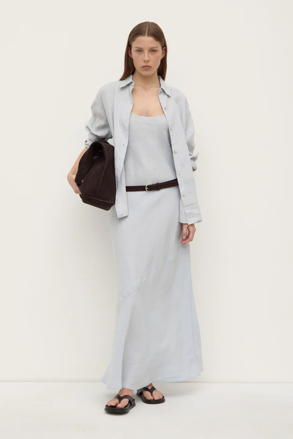 Assembly Label Colette Linen Slip Dress Cloud