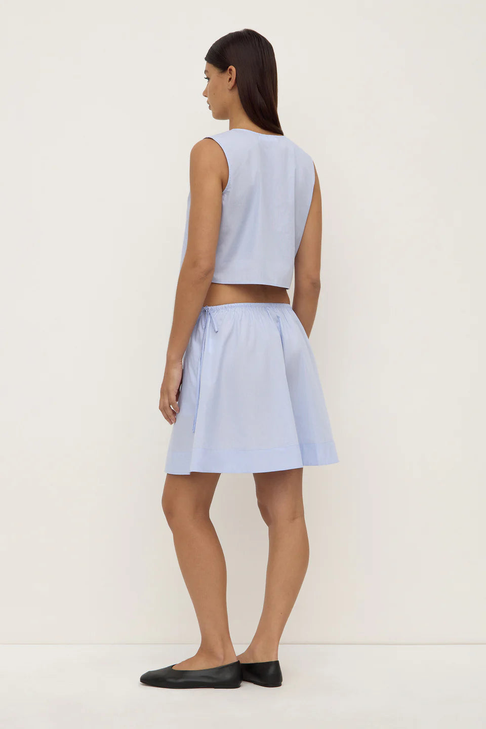 Assembly Label Havana Poplin Tie Front Blue/White Stripe