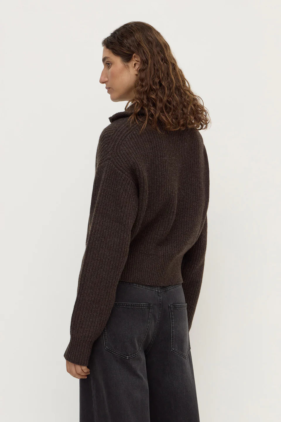 Assembly Label Kaia Wool Zip Sweater Ganache Marle