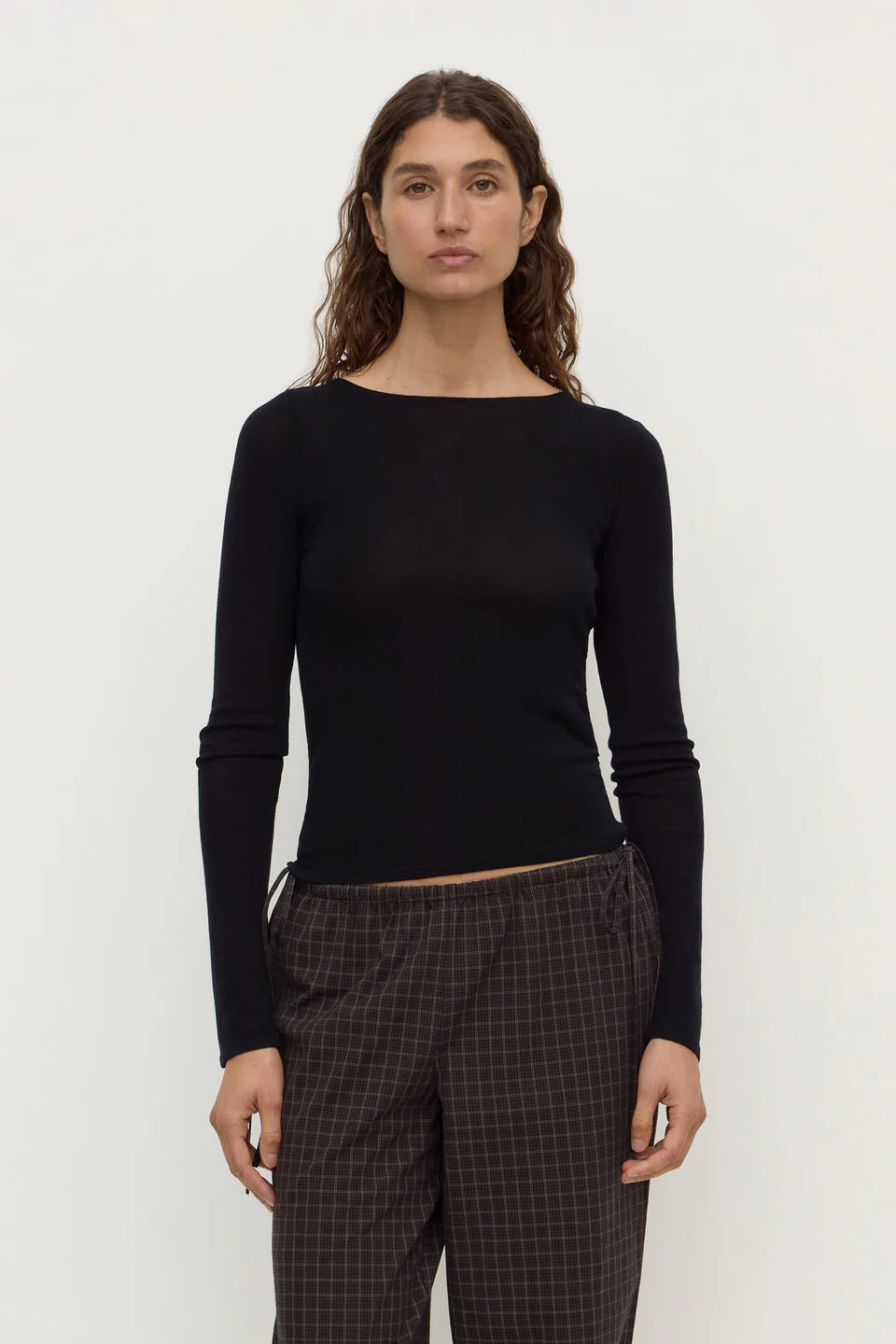Assembly Label Tatiana Wool Long Sleeve Top Black