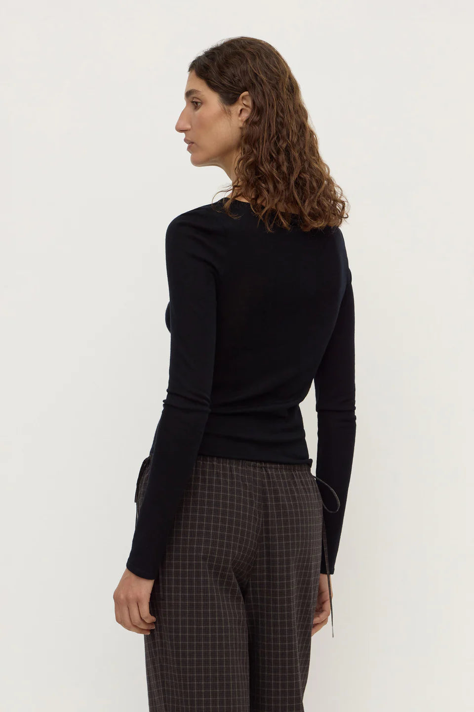 Assembly Label Tatiana Wool Long Sleeve Top Black
