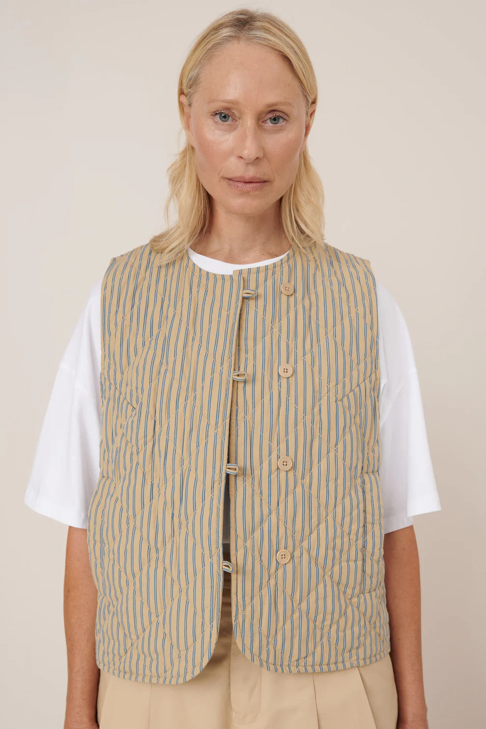 Kowtow Axis Vest Double Pinstripe