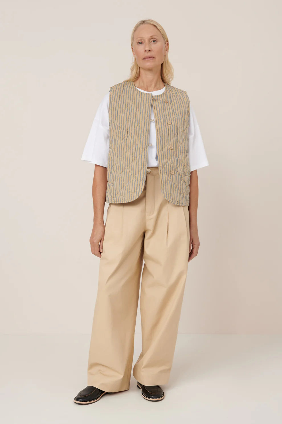 Kowtow Axis Vest Double Pinstripe