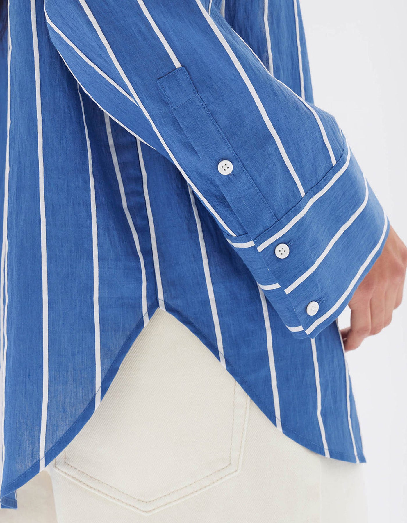 Assembly Label Ayla Stripe Long Sleeve Shirt Royal/White