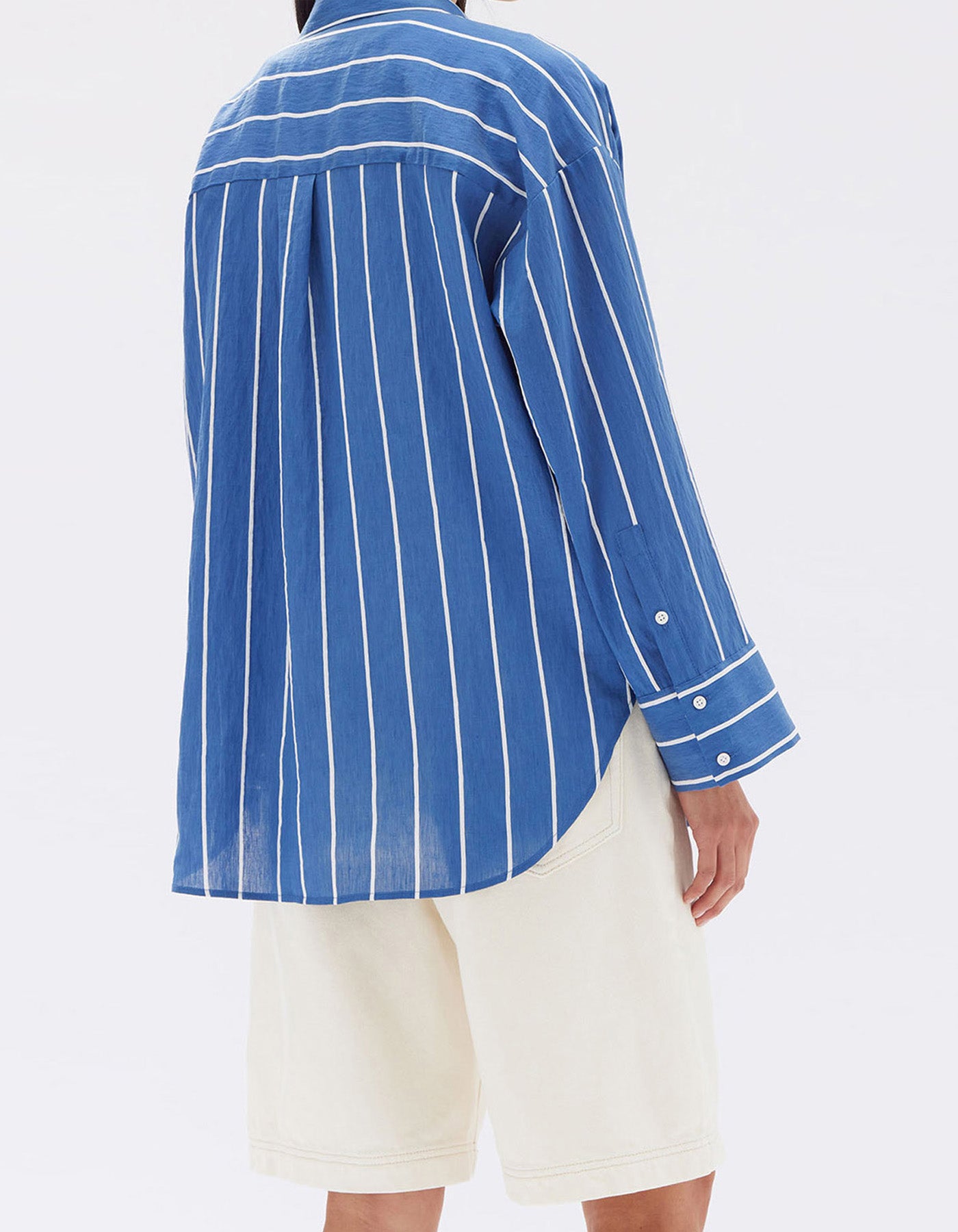 Assembly Label Ayla Stripe Long Sleeve Shirt Royal/White