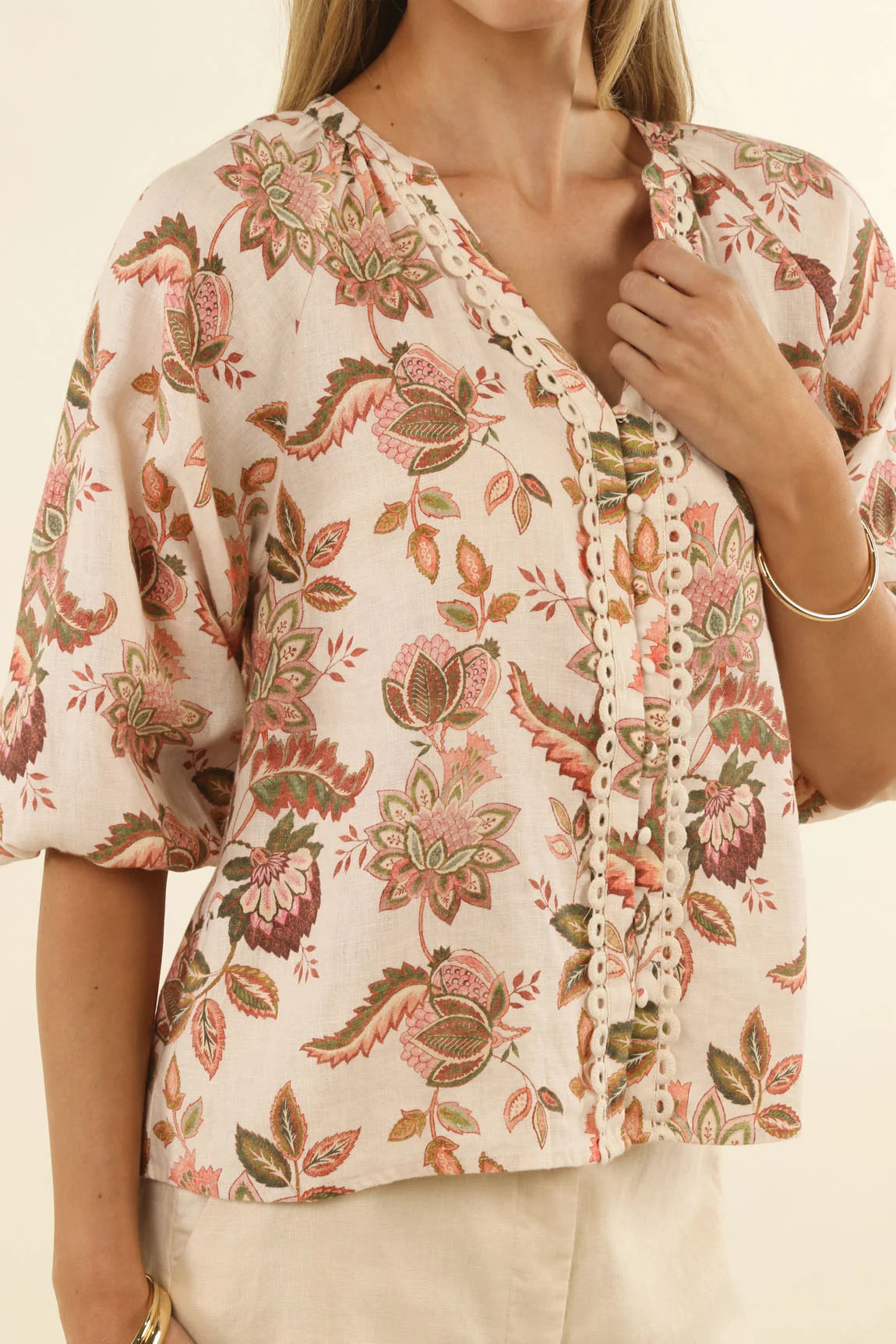 Humidity Bohemian Rose Blouse Bohemian Print