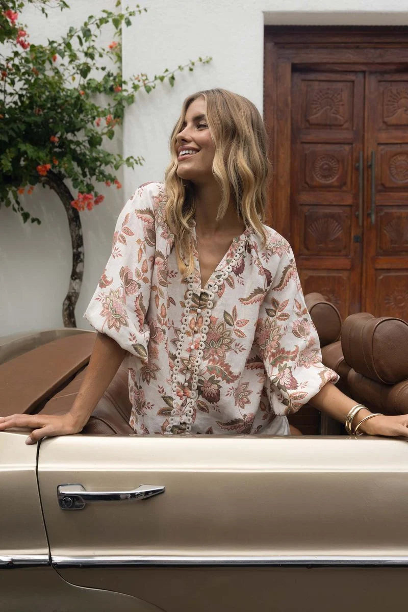 Humidity Bohemian Rose Blouse Bohemian Print