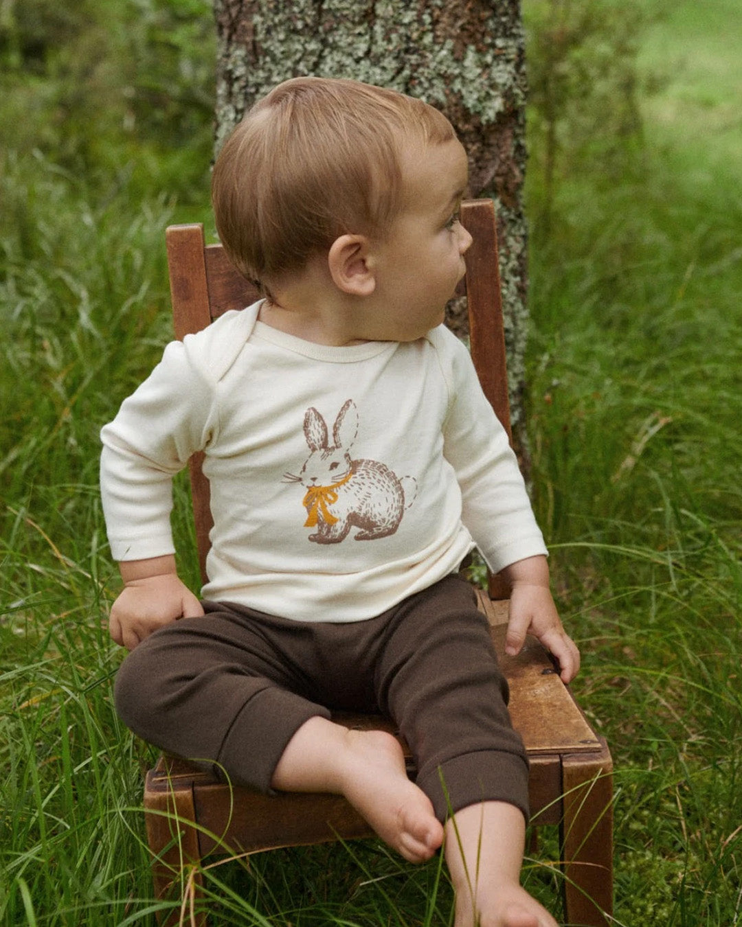 Nature Baby Tee Rabbity Natural Print