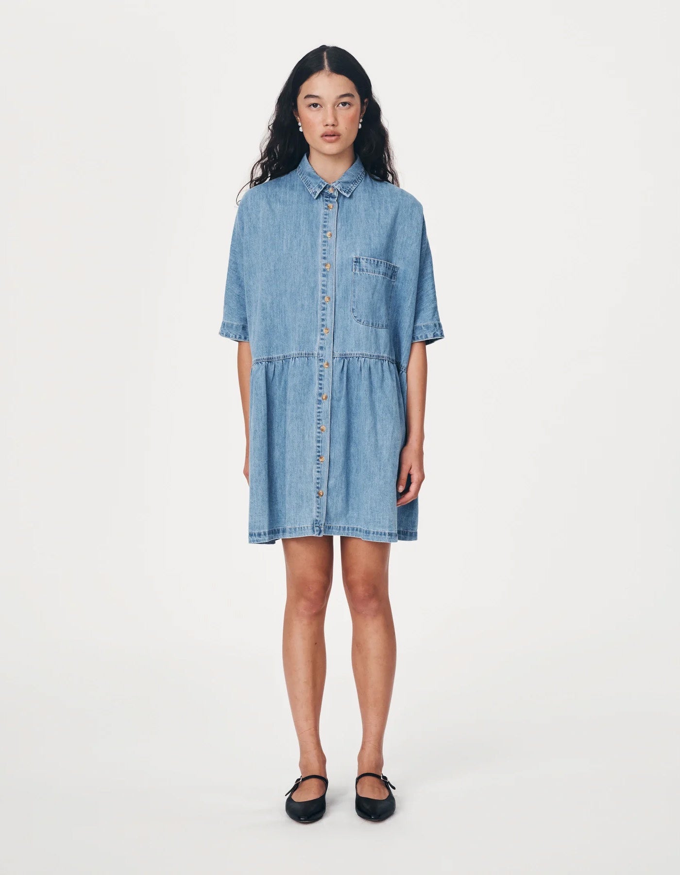 Rowie The Label Bailey Denim Dress Blue Denim