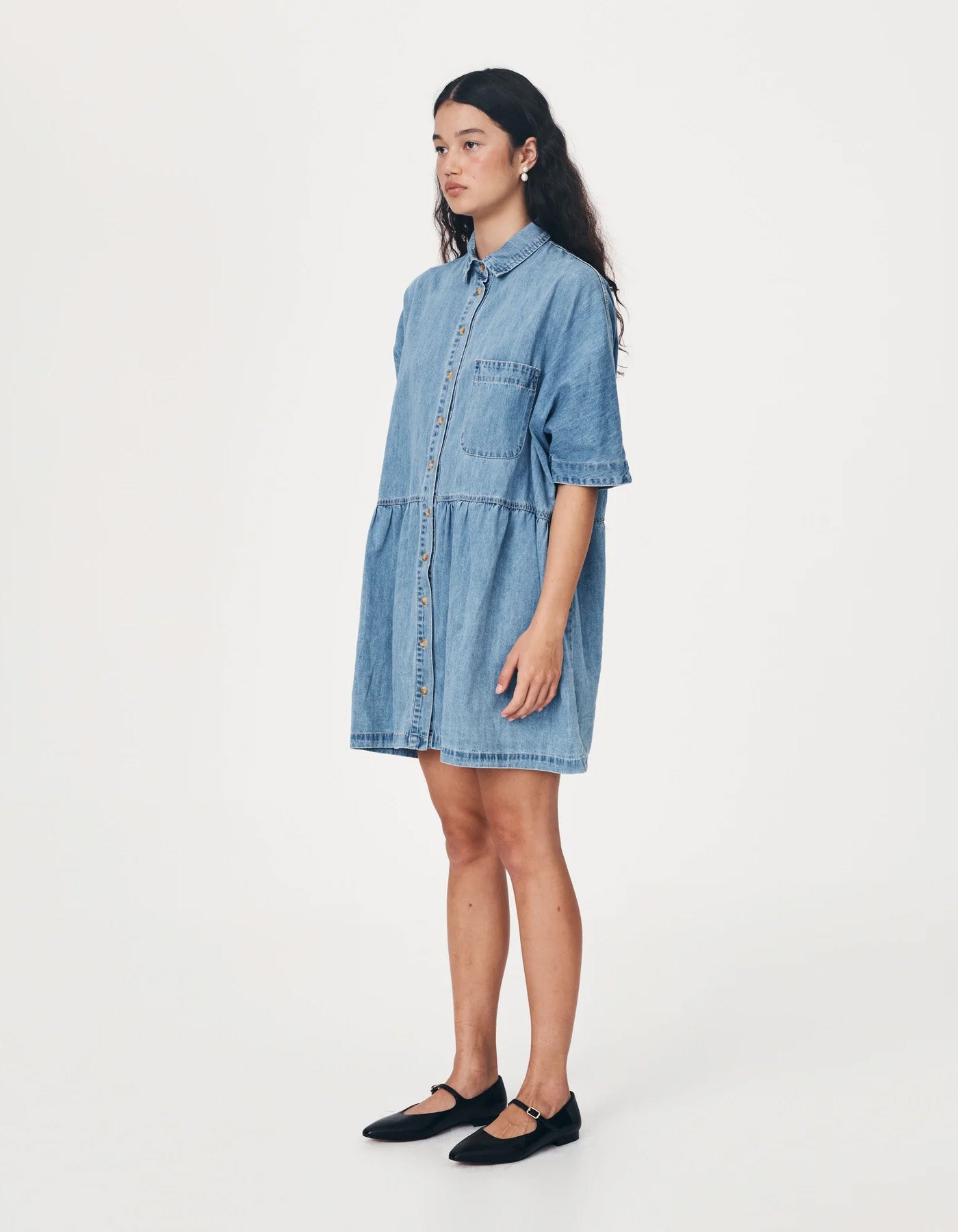 Rowie The Label Bailey Denim Dress Blue Denim