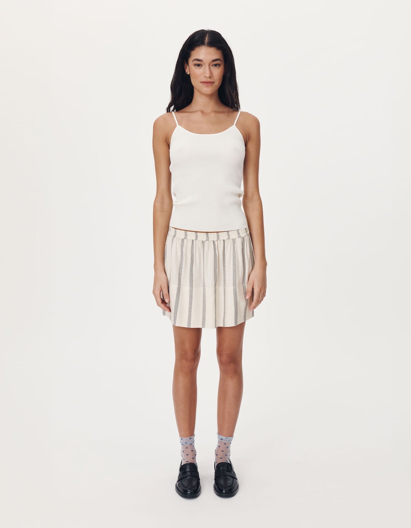 Rowie The Label Bede Mini Skirt Natural/Black Stripe