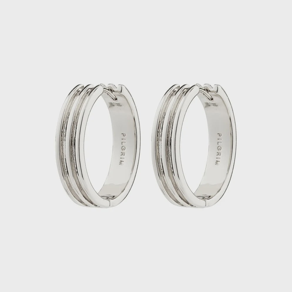 Pilgrim Bennett Hoop Earrings - Silver
