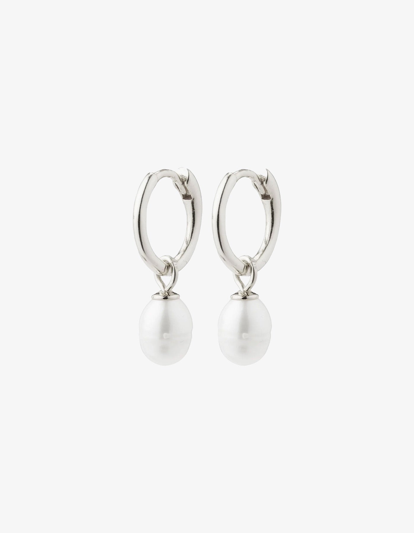 Pilgrim Berthe Recycled Pearl Hoop Earrings Silver Plated