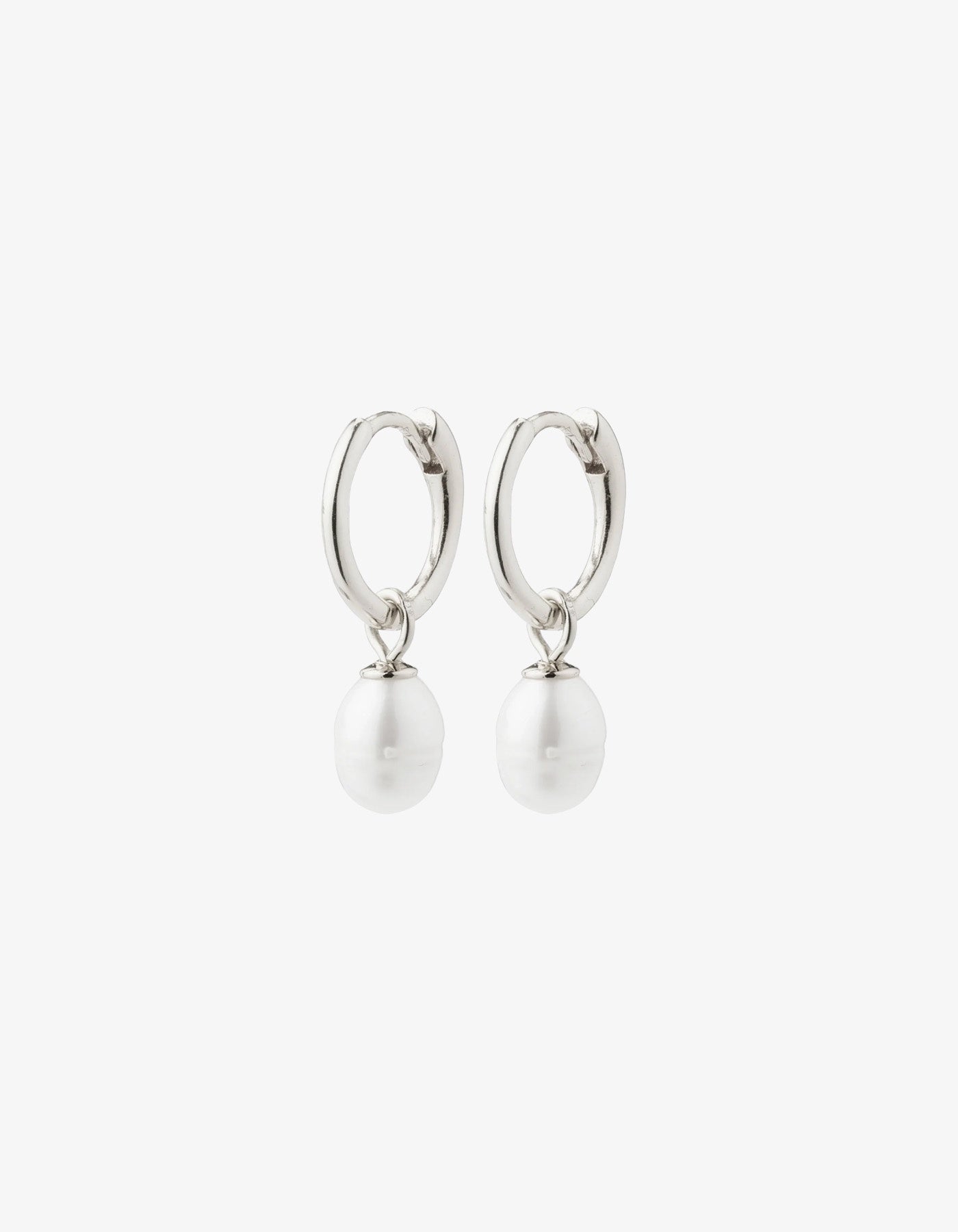 Pilgrim Berthe Pearl Hoop Earrings Silver