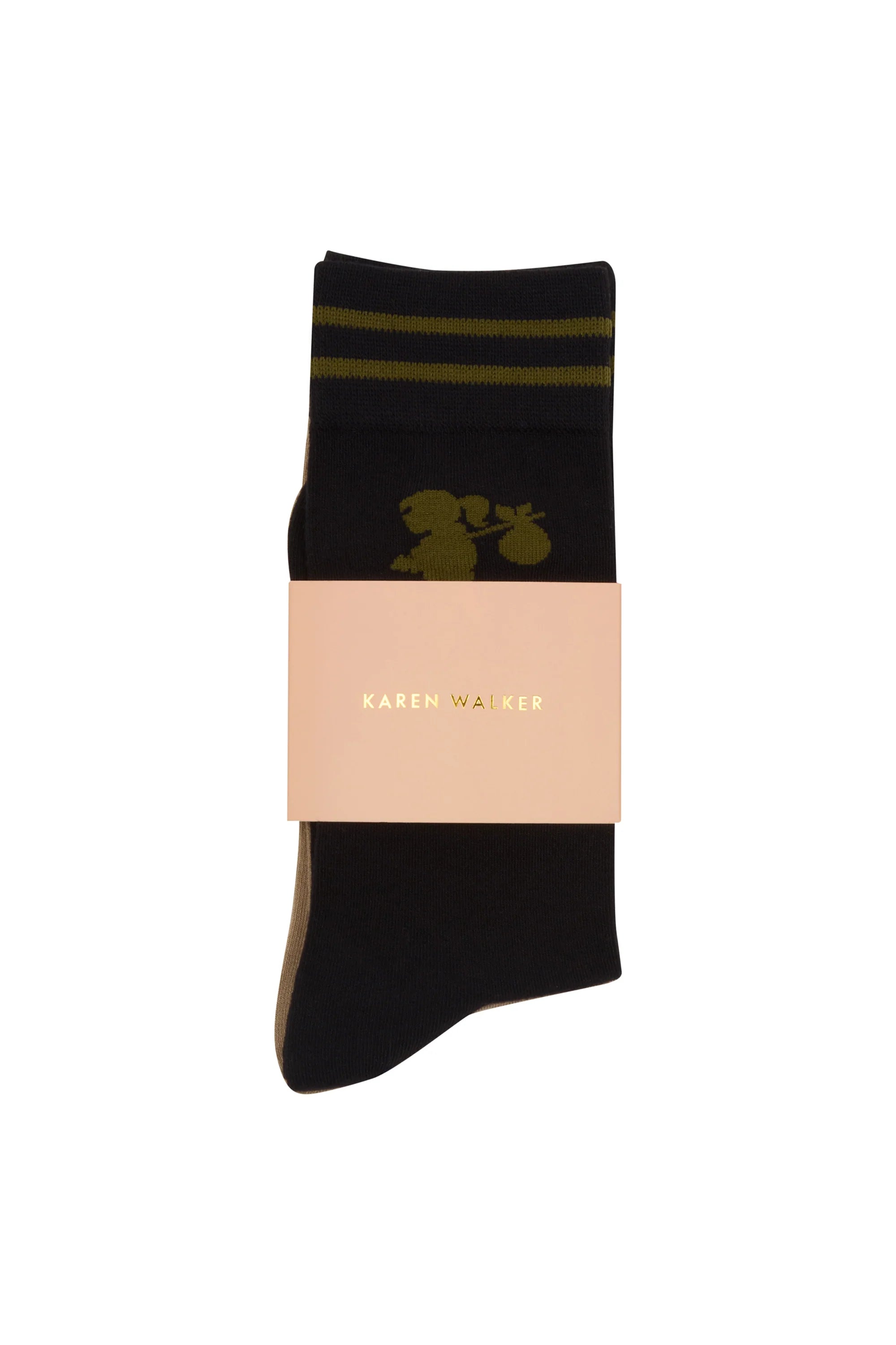 Karen Walker Runaway Girl Socks 2 Pack Black/Sesame