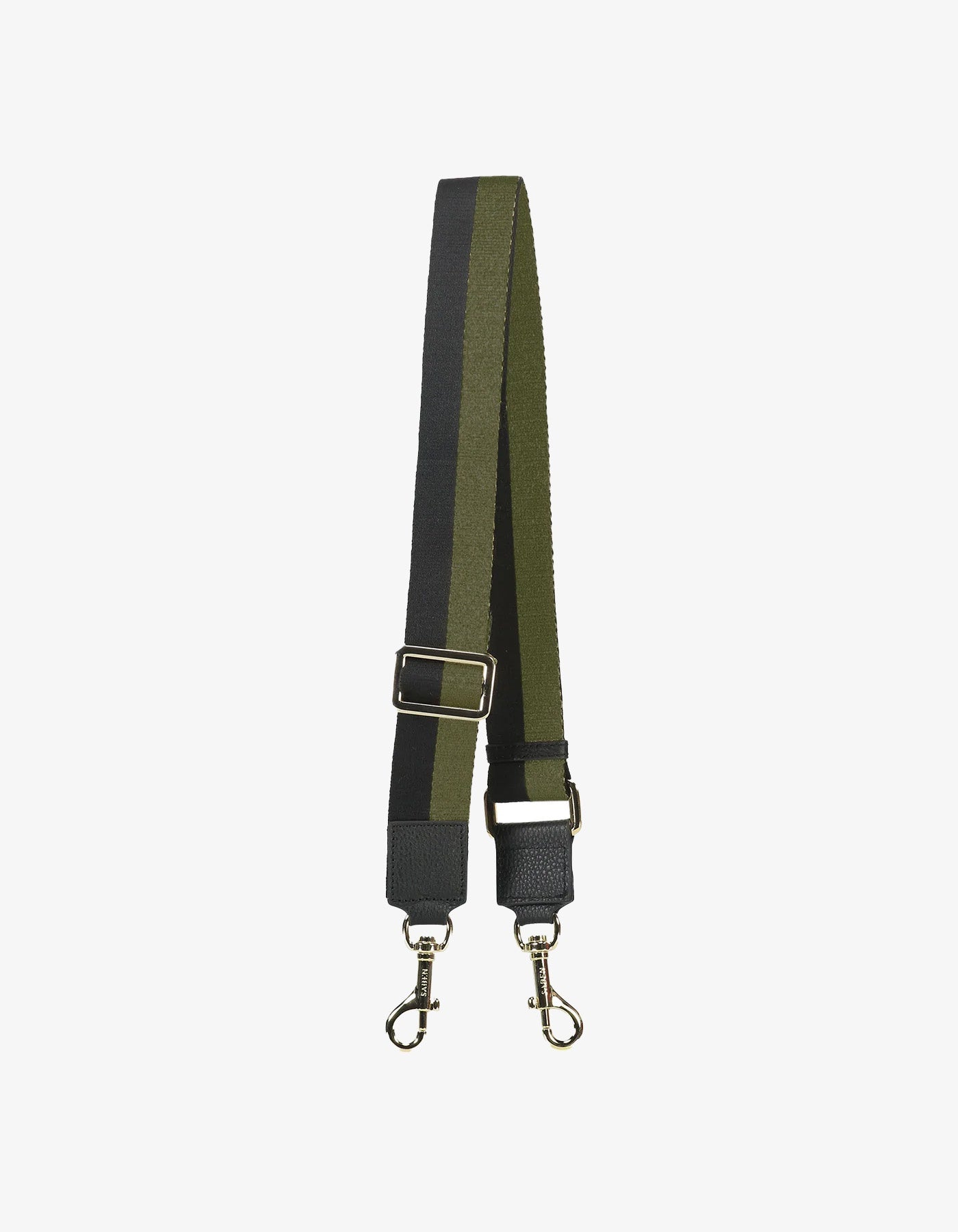 Saben Feature Strap Webbing Khaki + Black Stripe