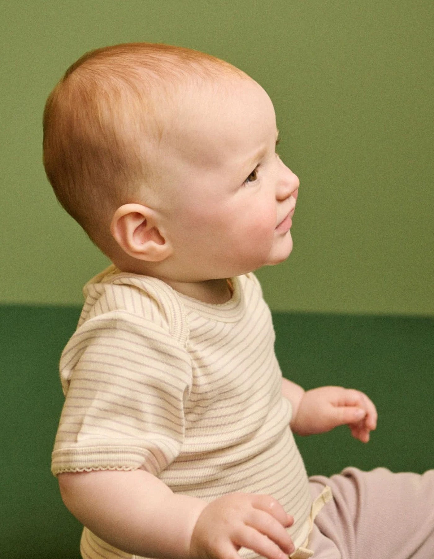 Nature Baby S/S Bodysuit Lilac/Pinstripe