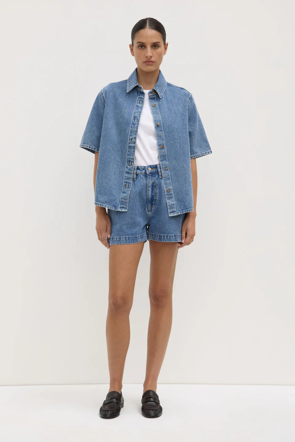 Assembly Label Boxy Denim Short Dark Stone