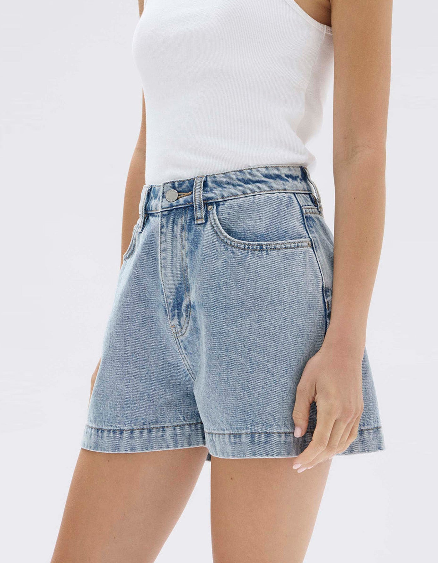 Assembly Label Boxy Denim Short - Light Stone