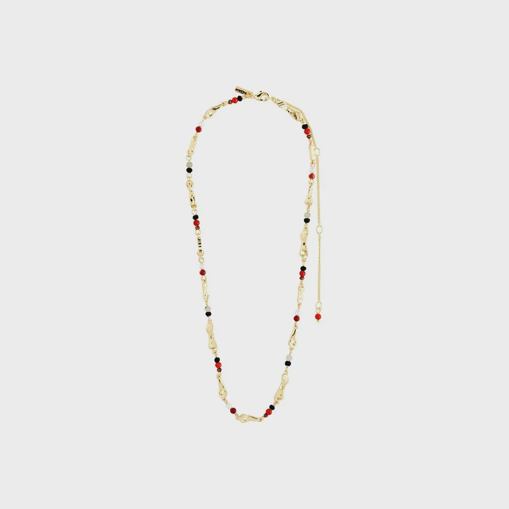 Pilgrim Dawn Necklace Brown Gold Plated