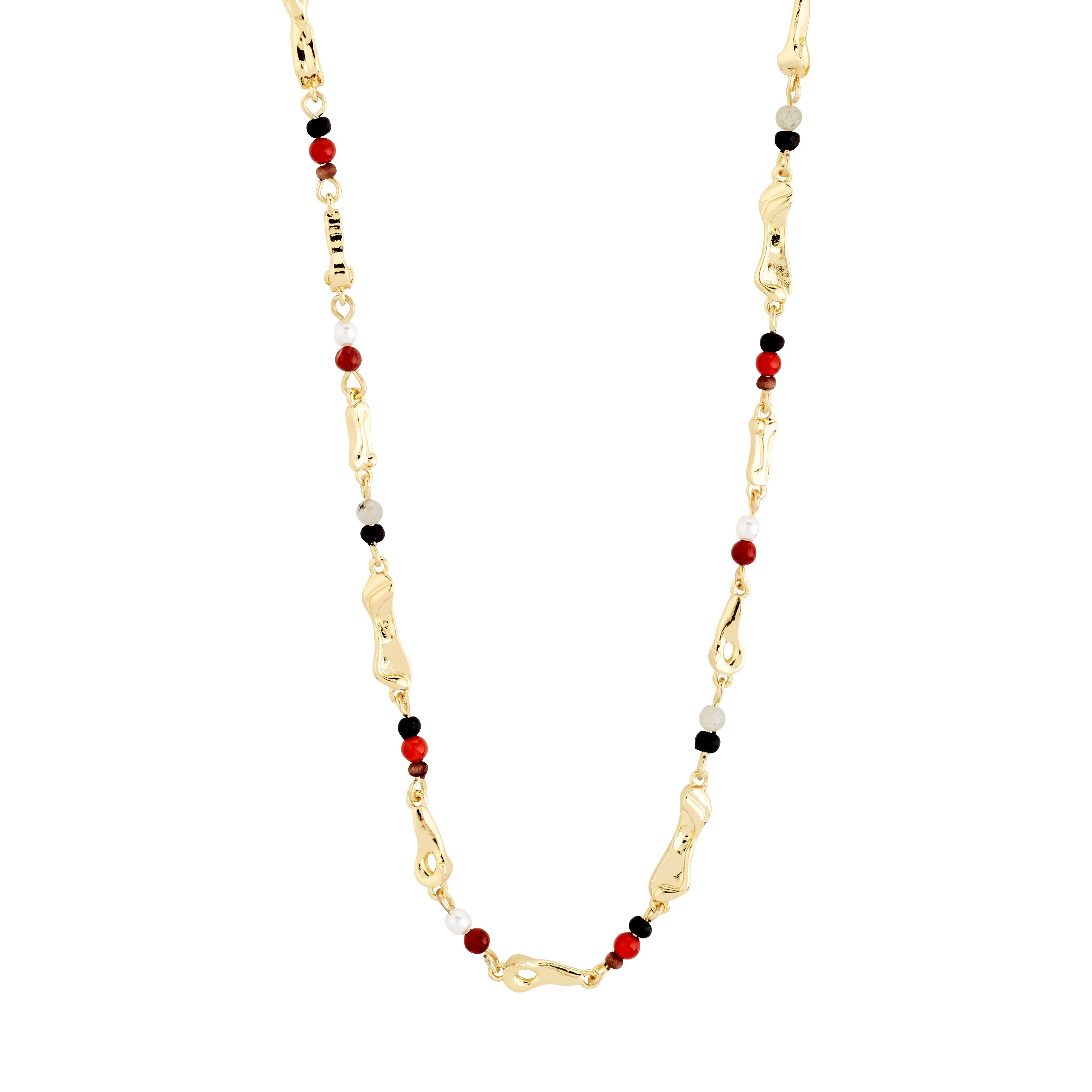 Pilgrim Dawn Necklace Brown Gold Plated