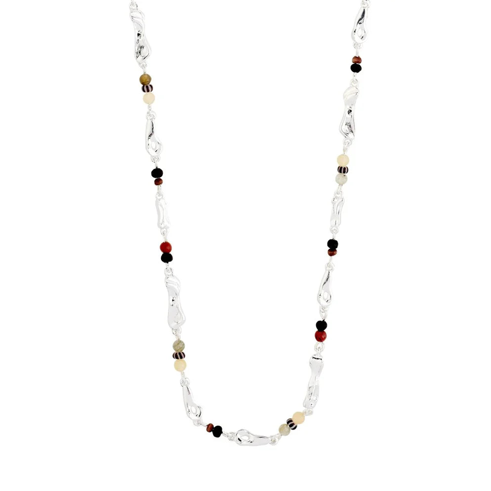 Pilgrim Dawn Necklace Brown Silver