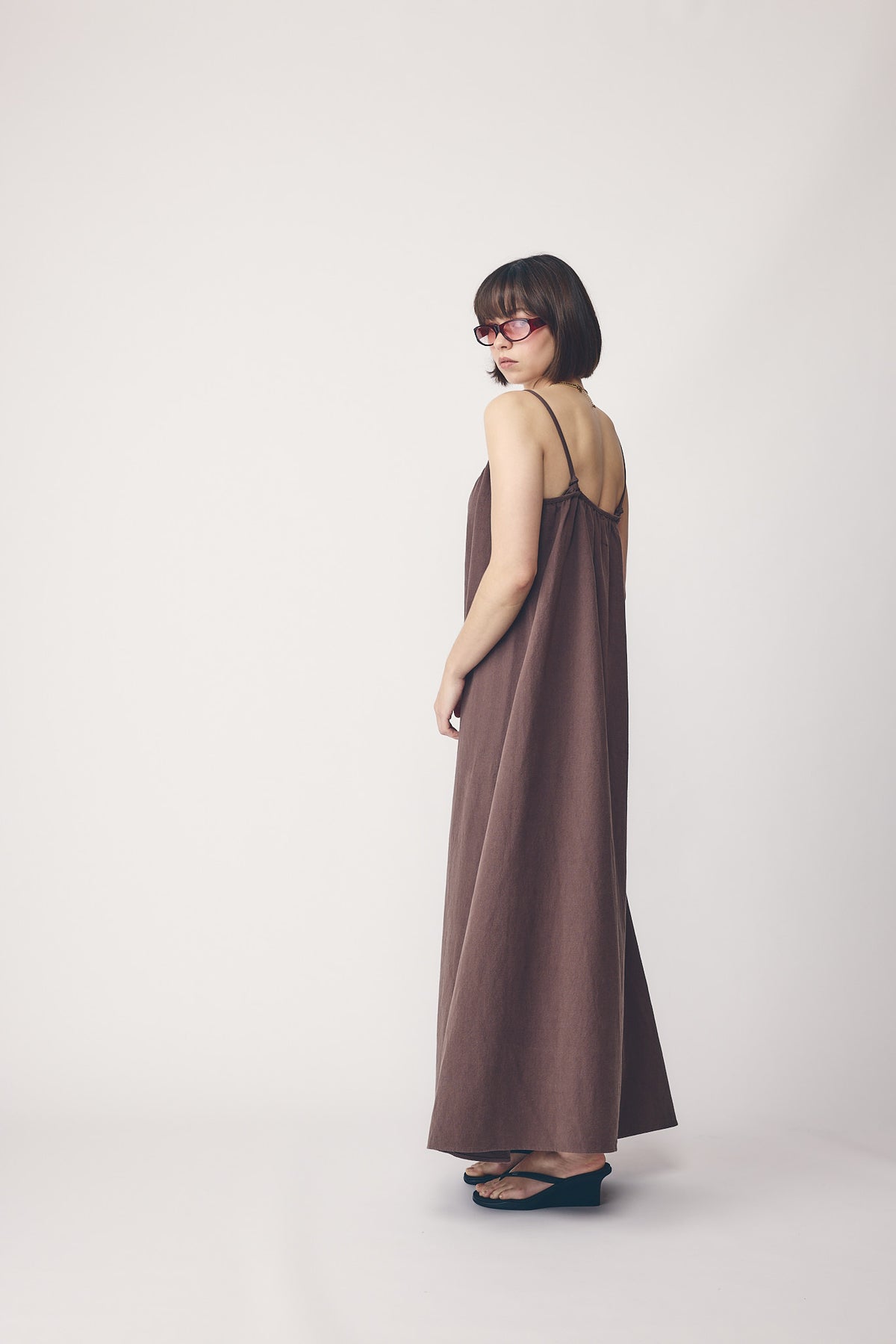 Commoners Womens Linen Blend Sundress Cocoa