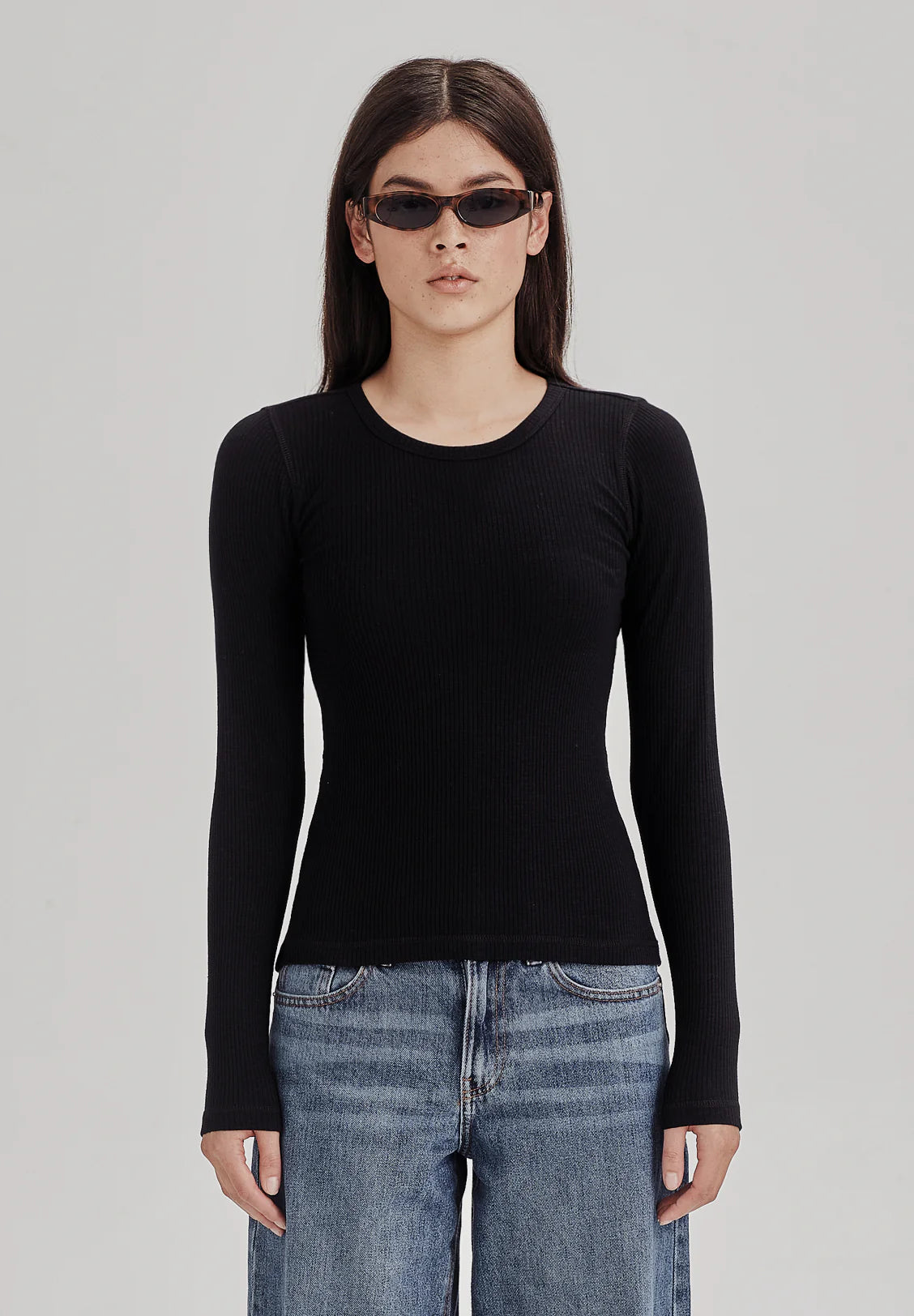 Commoners Base Rib Long Sleeve Tee Black