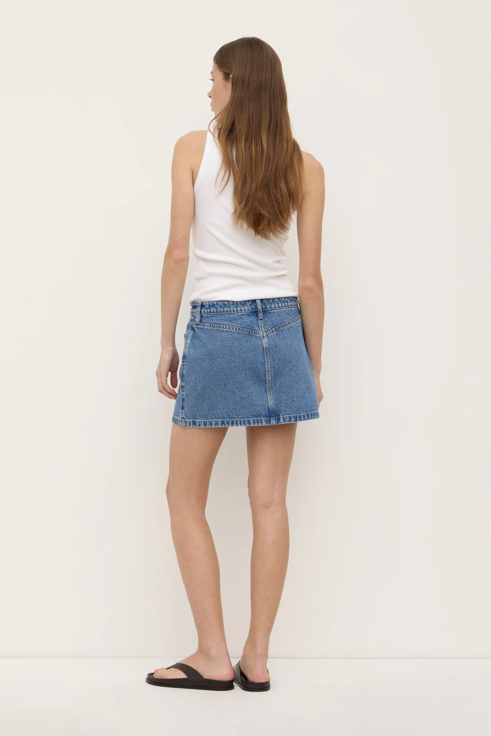 Assembly Label Callista Denim Mini Skirt Dark Stone