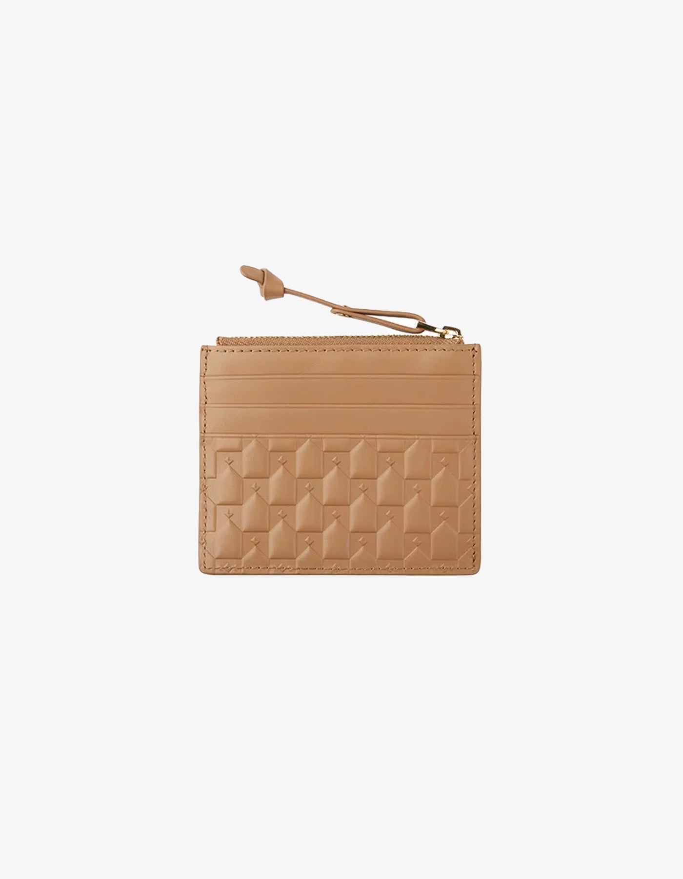 Karen Walker Monogram Zip Cardholder Camel